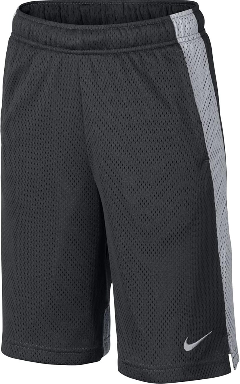 Nike Monster Mesh Shorts Athletic Pull On Stretch Drawstring Gray Black Large